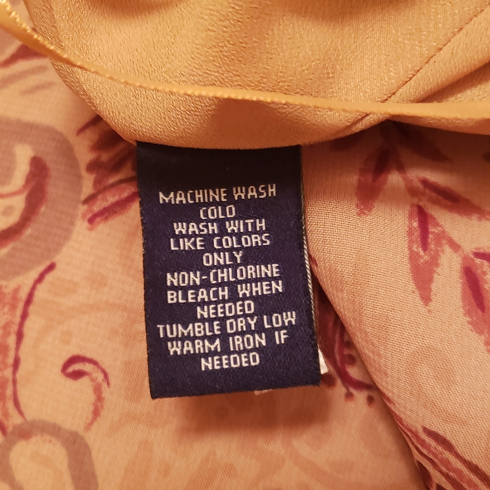 Vintage, Y2K, Chaps by Ralph Lauren, Tan, Paisley Design with Ruffled Layers - Picture 8 of 8